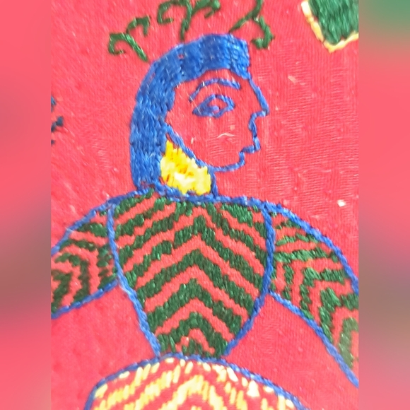 Handmade vintage home decor Aarong tapestry Bangladesh with frame - Picture 5 of 10